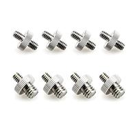 JZK 4x Tornillos macho a macho 1/4 pulgada y 4 adaptadores tornillo roscado macho 1/4 pulgada a macho 3/8 pulgada, tornillos macho 1/4 "-20 a 1/4" -20, convertidor tornillo de trípode cámara/luz