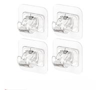 JZK 4X Transparente Soporte de Barra de Cortina Autoadhesivo sin Taladro, Ganchos de Barra de Cortina para Cortina de Red de Cocina, Cortina de baño, riel de Cortina de Gasa