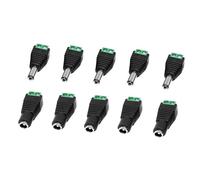 JZK 5 Pares Conector Adaptador de Corriente CC 5,5 mm x 2,1 mm, 12V Conector Terminal Tornillo Macho-Hembra, Adaptador Enchufe/Toma de CC para cámara de Seguridad CCTV, Tira de luz LED, enrutador