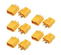 JZK 5 Pares de Conectores XT60 Conectores de batería XT60 para Drones de vehículos de Juguete con batería RC, Conectores Macho XT-60 XT 60 y Conectores Hembra XT60