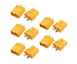 JZK 5 Pares de Conectores XT60 Conectores de batería XT60 para Drones de vehículos de Juguete con batería RC, Conectores Macho XT-60 XT 60 y Conectores Hembra XT60