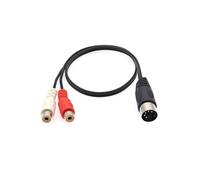 JZK 5 pines DIN a RCA audio adaptador cable, conector DIN macho a 2 conectores RCA hembra para reproductor CD, VCR, DVD y sistemas estéreo