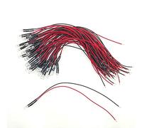 JZK 50 diodos LED rojo de 12 V 5 mm con cable, diodos LED de luz de 5 mm, diodos emisores de luz de 12 V ultrabrillantes de 5 mm con cable de 20 cm