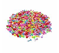 JZK 500 x Encuadernadores pequeños multicolour, mini brads multicolores de 4 mm para trabajos manualidades, clips sujetadores metálicos redondos para arte papel y scrapbooking DIY