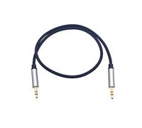 JZK 50cm Cable auxiliar 3,5 mm, conector estéreo trenzado corto macho a macho, cable auxiliar TRS alta fidelidad para estéreo coche, auriculares, para Samsung, tableta, altavoz, PC, reproductor MP3