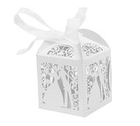JZK 50x Cajas de Regalo para Novias y Novios Cajas de Regalo para Invitados Cajas de Dulces pequeñas Decoración de Cajas de Dulces Decoración de Mesa Regalos de Fiesta para Bodas, Bautizo, Cumpleaños