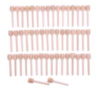 JZK 50x Palitos de madera miel cucharaditas palo miel cuchara de madera de 8 cm mini varilla agitación para tarros de miel para fiesta boda favores bautizo