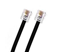 JZK 5M Cable RJ11 a RJ11, cable telefónico alta velocidad y banda ancha, cable extensión telefónica 6P4C, cable ADSL, cable DSL para Internet, cable plano para módem, teléfono fijo, enrutador, Negro