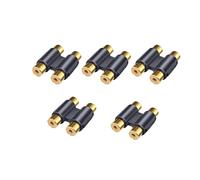 JZK 5X acopladores Audio 2RCA Hembra a 2RCA Hembra, adaptadores unión RCA Dobles chapados en Oro para Extender Cables Audio y Video, subwoofers, amplificadores, Tocadiscos y receptores Cine en casa