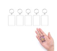 JZK 5x Llaveros personalizados con foto blanco doble cara llavero acrílico transparente per imagen haz tus propios llaveros para manualidades, kit para hacer llaveros para foto