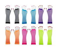 JZK 6 pares de guantes largos de rejilla sin dedos para mujer, guantes de fiesta para mujer, accesorios de fiesta de disfraces para aniversario de boda, cumpleaños, fiesta de bautizo