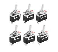 JZK 6 piezas Interruptor de palanca AC 220V 20A 2 pines 2 polos encendido/apagado para Coche Auto Camión Barco