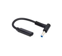 JZK 65W PD USB-C a DC 4.5 x 3.0 mm Adaptador Cable para HP portátil, Conector Hembra Tipo C a Conector Barril DC Macho en ángulo Recto 4.5mm x 3.0mm, Adaptador Corriente, Cargador y convertidor
