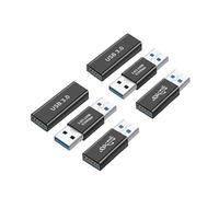 JZK 6X Conector USB 3.0, convertidor Hembra, Adaptador extensión Macho Tipo A 3.1, Adaptador Macho a Hembra, Kit Conectores USB A 10 Gbps para Carga, Transferencia Datos y expansión Dispositivos