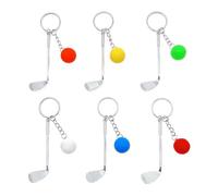 JZK 6x Mini llavero palo golf metálico, llavero bola de golf, divertido y novedoso regalo para fanáticos golf, favores de fiesta golf, idea regalo para golfistas, premio por juego de golf