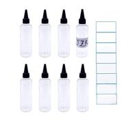 JZK 8 x Botellas de Goteo 100 ml Botes plástico Transparente con 8 Pegatinas Impermeable para líquido eliquids esencias Aromas