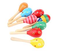 JZK 8pcs Maraca Madera sonajero percusion Musical Juguete Educativo Regalo Fiesta para Baby Shower Fiesta niños cumpleaños los niños (Patrones Aleatorios)