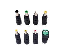 JZK Adaptador Conector DC cilíndrico 8 en 1, Conector Hembra a Macho Universal 5,5 x 2,1 mm, 8 Conectores DC para enrutador, cámara CCTV, Tira de luz LED, portátil y lámpara Escritorio