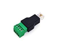 JZK Adaptador de Conector RJ11 Macho a Terminal de Tornillo de 4 Pines Conector RJ11 6P4C a Bloque de terminales de 4 Pines para línea telefónico y Cable módem