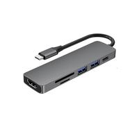 JZK Adaptador multipuerto USB C HUB 6 en 1, concentrador USB Tipo C con 4K HDMI, Lector de Tarjetas SD/TF, Puerto USB 3.0/2.0, Carga de energía de 100 W Compatible con MacBook Pro Air, para iPhone
