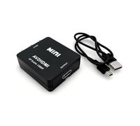 JZK Adaptador para convertidor RCA a HDMI, convertidor de audio de vídeo compuesto 1080P AV a HDMI para PC/Xbox/TV/STB/VHS/VCR/grabadora de DVD y soporta PAL/NTSC