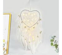 JZK - Atrapasueños de encaje con corazón luminoso para niñas y mujeres, decoración de habitación de bebé
