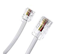 JZK Blanco 1M Cable RJ11 a RJ45, cable adaptador línea telefónica a banda ancha, cable red conexión Ethernet, cable módem ADSL, cable plano 6P4C a 8P8C para módem, enrutador, teléfono fijo