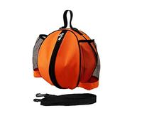 JZK Bolsa Bandolera para Baloncesto, Voleibol y Fútbol con Bolsillos Laterales de Red para Botella de Agua, Bolso de Mano, Naranja