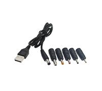 JZK Cable de alimentación universal USB a CC, cable de carga USB con 5 conectores CC de 2,5 x 0,7 mm, 3,5 x 1,35 mm, 4,0 x 1,7 mm, 5,5 x 2,5 mm, 3,0 x 1,0 mm para ordenadores portátiles, routers