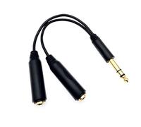JZK Cable Divisor en Y Estéreo 1/4" a Doble Jack 6.35mm, Adaptador TRS Convertidor de Audio para Auriculares