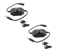 JZK Controlador luz LED regulable 12V 24V 4A Tira LED Interruptor de atenuación PWM Controlador atenuación con conectores adaptadores DC JACK para lámpara LED, SMD 5050 3528 2835 5630 Luces tira LED