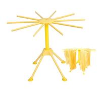JZK Estante de secado de pasta plegable amarillo con asas de 10 barras, soporte para secador de espaguetis, soporte para secado de fideos, estante colgante para uso doméstico