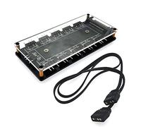 JZK Hub ARGB de 5 V y 3 pines con carcasa, incluyendo cable de extensión, concentrador divisor LED RGB de 5 V y 3 pines con puerto SATA/IDE, cinta de doble cara en la parte posterior