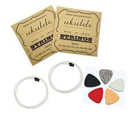 JZK Juego de 2 cuerdas de nailon blanco para ukelele con púas de fieltro para ukelele, A - 1, E - 2, C - 3, G - 4, 4 cuerdas por juego, accesorios para ukelele de concierto/soprano/tenor