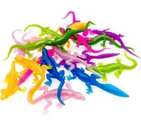 JZK Juego de 20 lagartos elásticos de goma coloridos, juguetes de lagartos falsos, juguetes de fiesta para niños, regalos de fiesta, regalos de fiesta de cumpleaños, rellenos de bolsas de aula,