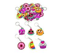 JZK Juego de 30 llaveros de dulces y frutas, llaveros de silicona para regalos de fiesta de cumpleaños de niños, rellenos de bolsas de fiesta y regalos de agradecimiento