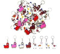JZK Juego de 32 llaveros de alpaca para niños,llaveros de animales de silicona para fiestas de cumpleaños infantiles,rellenos de bolsas de fiesta para niños,regalos de agradecimiento para fiestas