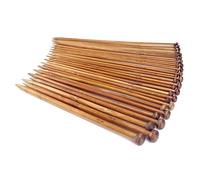 JZK - Juego de agujas individuales, 18 pares, 36 unidades, Profesional, bambú - para hacer ganchillo, punto, de 18 tamaños diferentes, carbonizadas