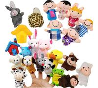 JZK Juguete Marionetas de Mano Animales Marionetas de Dedos pequeños Juguetes Peluche para niños Detalles Fiesta Regalo cumpleaños Rellenos de Bolsas de Fiesta y Calcetines