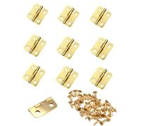 JZK Mini bisagras doradas, bisagra de metal de repuesto para cajón de 18 x 16 mm, bisagra pequeña para armario de muebles con tornillos para casa de muñecas, manualidades, caja de joyería de madera