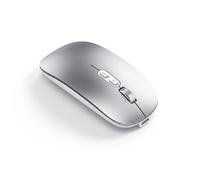 JZK Mouse Inalámbrico, Triple Modo BT 5.1 y 2.4G USB Bluetooth, Mouse USB-C Recargable con Clics Silenciosos e Indicador de Batería para MacBook, para iPad, Portátil, PC, para Mac (Plateado)