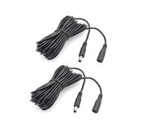 JZK Negro 2X 5M Cable extensión DC, Adaptador de Corriente Hembra a Macho de 5,5 mm x 2,1 mm, 5V 6V 9V 12V 24V para cámaras Seguridad, monitores, DVR/NVR, impresoras, Tiras luz LED y CCTV