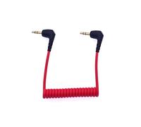JZK SC2 3.5 mm TRS a TRS micrófono cable, cable audio en ángulo recto en espiral 3.5 mm para Rode VideoMicro, cámara y grabadora
