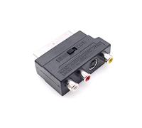 JZK Scart a 3 Conectores RCA Phono y S-Video Adaptador, Conector Scart Macho a 3 RCA Hembra con convertidor Entrada/Salida conmutable, Conector AV Audio, Video para TV, DVD, VCR, Consolas Juegos