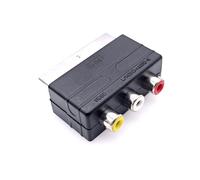 JZK Scart a 3 RCA Conectores Adaptador, Conector Scart Macho a 3 Conectores RCA Hembra con convertidor Entrada/Salida para PS4, TV, DVD, VCR
