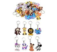 JZK Set 32 Llaveros Animales de Silicona - Regalos de Fiesta Cumpleaños, Rellenos de Bolsas