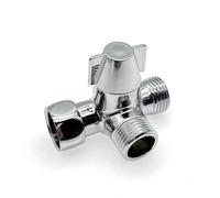 JZK Válvula desviadora de brazo de ducha de 3 vías de 1/2 pulgada, válvula desviadora de ducha de metal G1/2 con arandelas de goma, divisor de cabezal de ducha de latón de 3 vías, adaptador de ducha