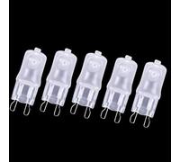 JZLBBC 5PC G9 Lámpara halógena 230V 60W Bombilla de cápsula G9 40W 120V JCD T4 tipo 2 pin base bombilla de repuesto regulable blanco cálido 230V 40W