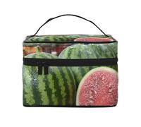 JZMTY Amplia bolsa de maquillaje con estampados únicos de gotas de rocío de melón, ligera para el trabajo, viajes y gimnasio