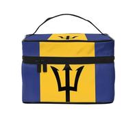 JZMTY Espaciosa bolsa de maquillaje con estampados únicos de la bandera de Barbados, ligera para el trabajo, viajes y gimnasio